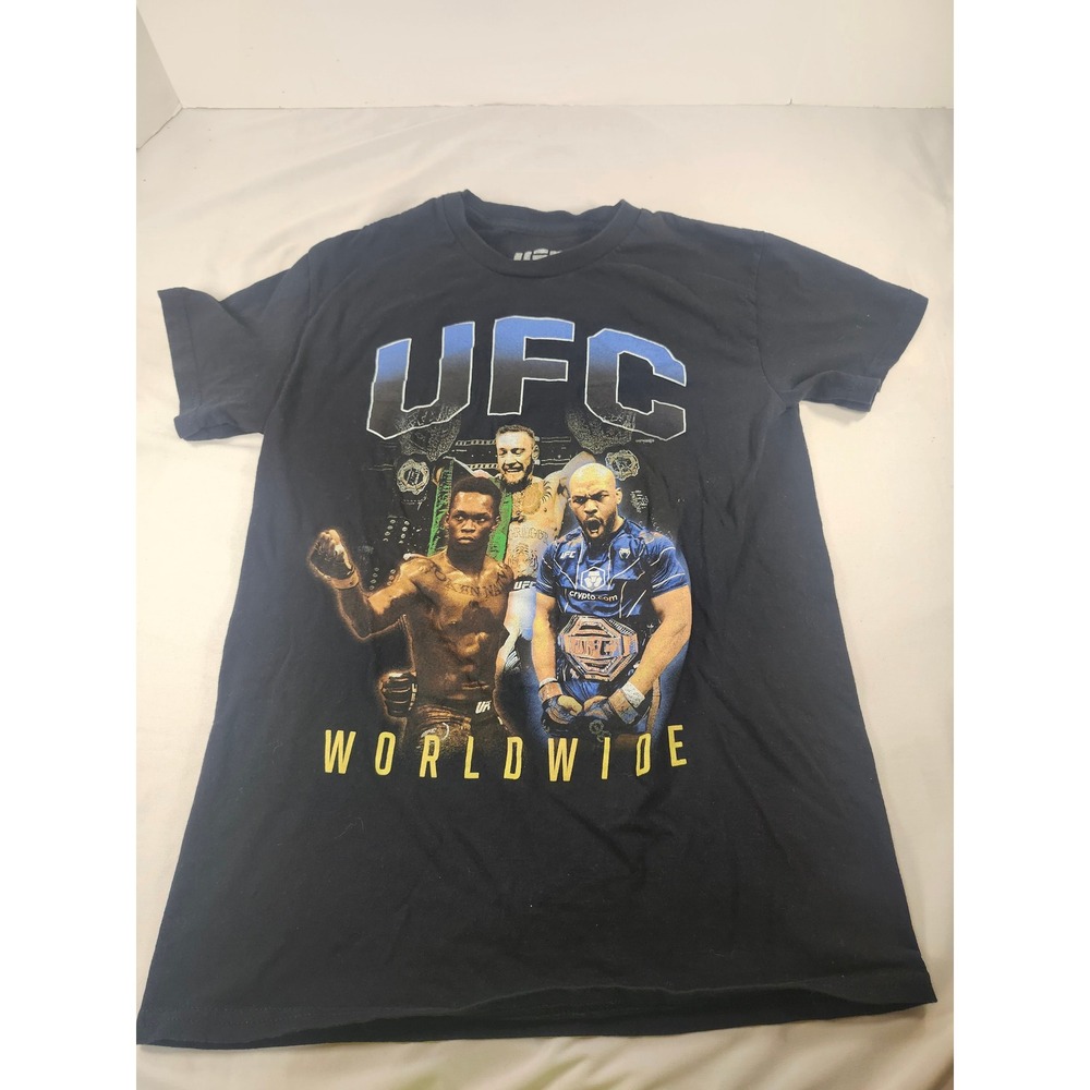 UFC Worldwide Graphic T-Shirt Kids Small Black Conor McGregor Israel Adesanya